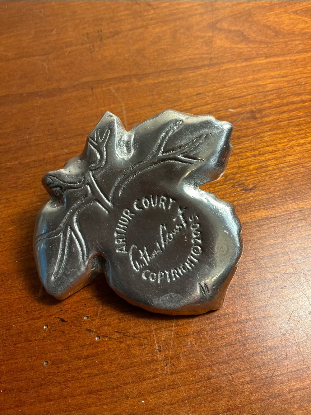 Arthur Court Silver Leaf & Berry Decorative Napkin Weight - Picture 3 of 5